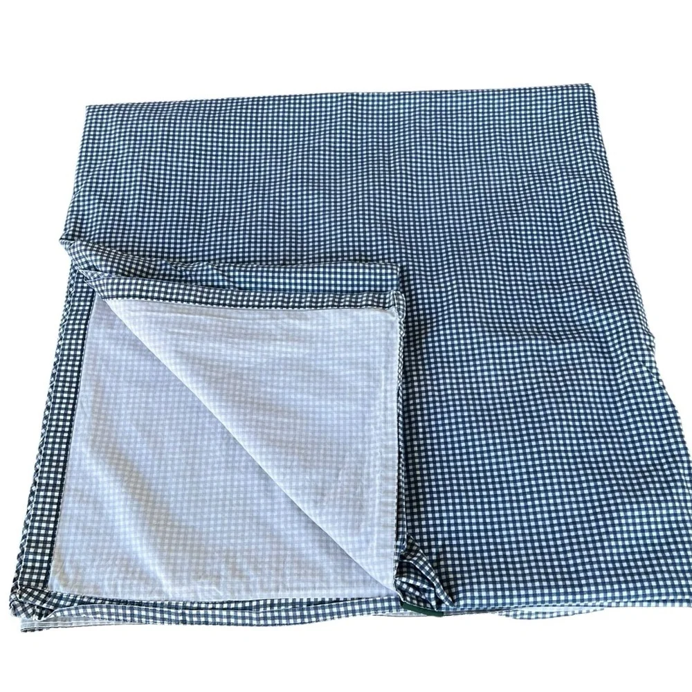 Vintage Ralph Lauren Wendy Small Gingham Blue King Size Flat Sheet READ
